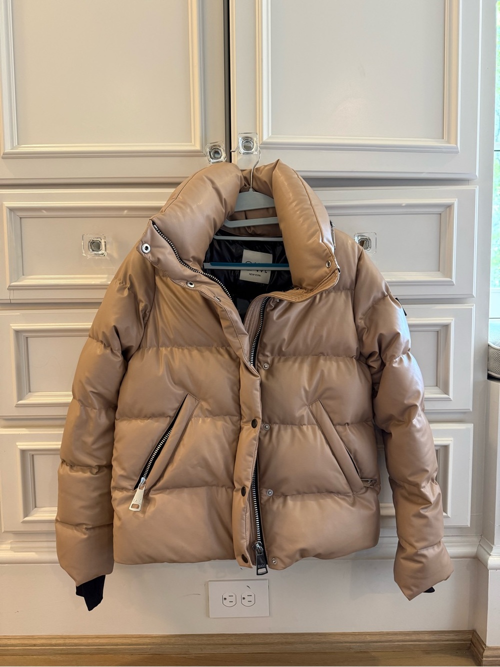 SAM. Vegan Leather Down Puffer Jacket (like new)